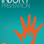 A poster with an orange hand and palm on it.