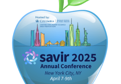 A blue apple with the words savir 2 0 2 5 annual conference on it.