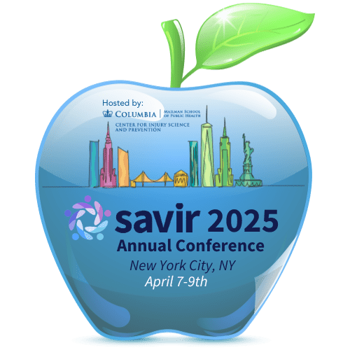 A blue apple with the words savir 2 0 2 5 annual conference on it.