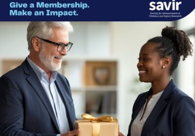Picture of an older man giving a gift to a younger woman